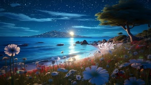 静谧夏日海边