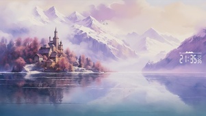 雪山湖畔城堡