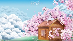 屋上樱花（含音频、时钟、天气）