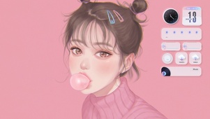 唯美丸子头女孩
