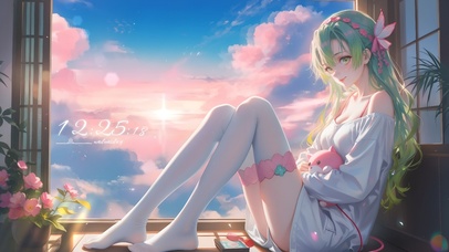 少女窗边小憩（带鱼屏）