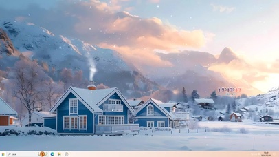 欧系风雪景小镇