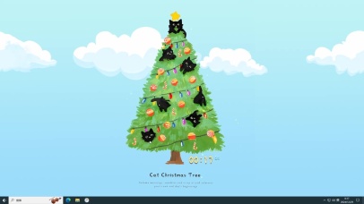 清新黑猫圣诞树