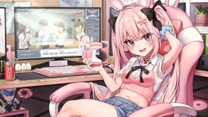 4K可爱游戏少女