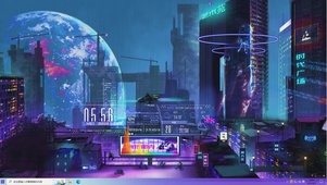 4K炫酷赛博朋克霓虹灯