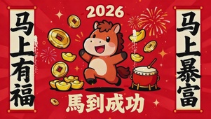 马到成功 暴富有福