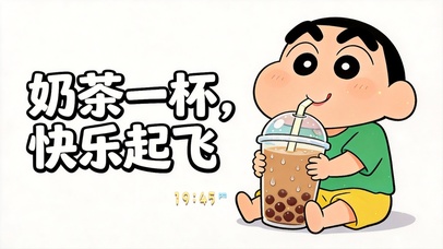 奶茶一杯，快乐起飞