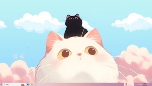 可爱云彩猫咪