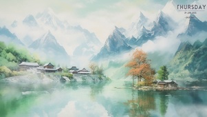 湖边小镇