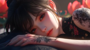 旗袍刺青少女