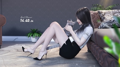 治愈系少女与猫咪