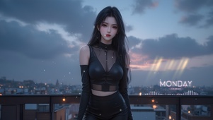 黑衣美女