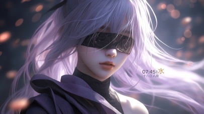 4K唯美高冷紫发蒙眼女神