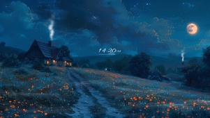 乡村夜景小路