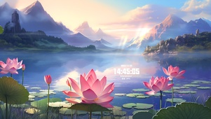 唯美幽静荷塘	