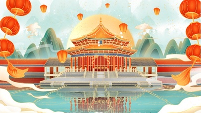 4k手绘国潮中国年