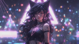 4k 可爱猫耳少女