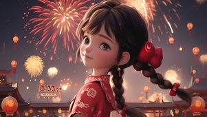 新春可爱小女孩