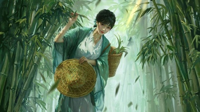 4k古风竹林女神