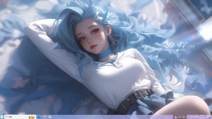 男友视角蓝发美女