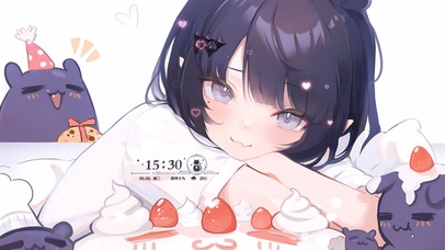 萌系生日蛋糕少女