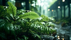 雨中绿色