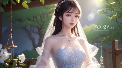 4K唯美古风婚纱少女