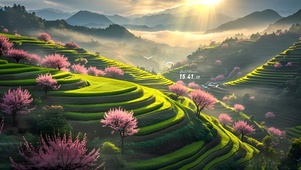 晨间 梯田
