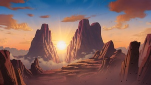 峡谷夕阳