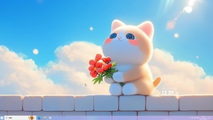 鲜花猫咪