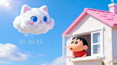 小新与猫咪云朵