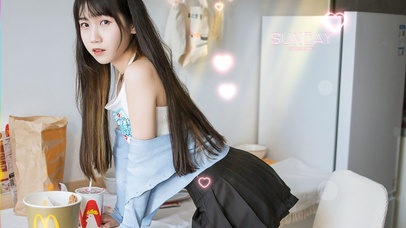 长发JK制服学妹