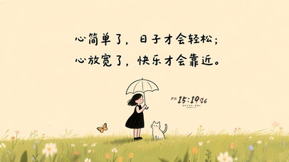 心放宽了 快乐靠近