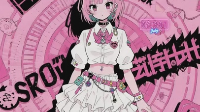 复古漫画二次元女孩