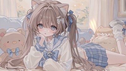 沙发可爱玩偶熊女孩