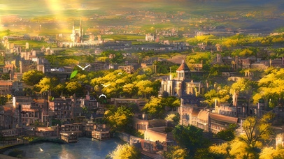 傍晚欧洲小镇风光