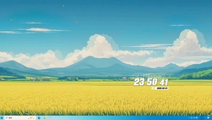 蓝天白云树木桌面主题