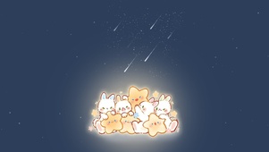 夜空中的流星兔兔