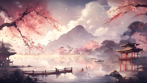 水墨山