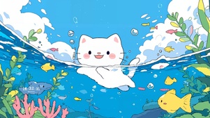 游泳猫咪