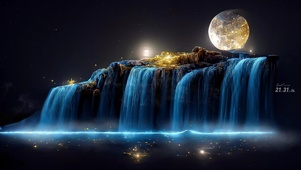 月光之下那苍蓝的瀑布