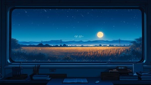 4K唯美窗外星空夜色