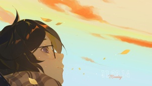 眼镜少年仰望天空