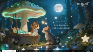 森林中月光下的猫咪