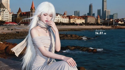 清纯银发气质美女