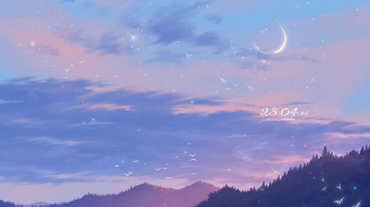 4k 唯美黄昏星空