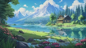 宫崎骏风格童话小屋