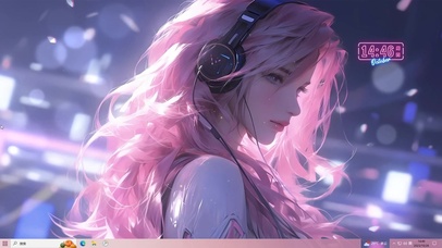 甜美粉发电竞少女	