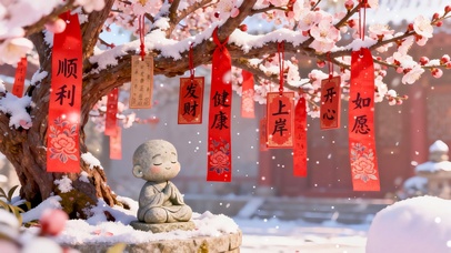 祈福小和尚雕像