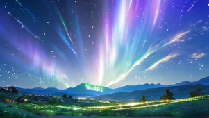 唯美的星河极光